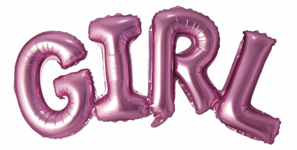 Folienballon Schriftzug GIRL in Pink, 74 x 33cm