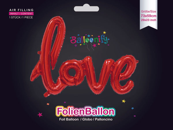 Folienballon Schriftzug LOVE in Rot, 73 x 59 cm