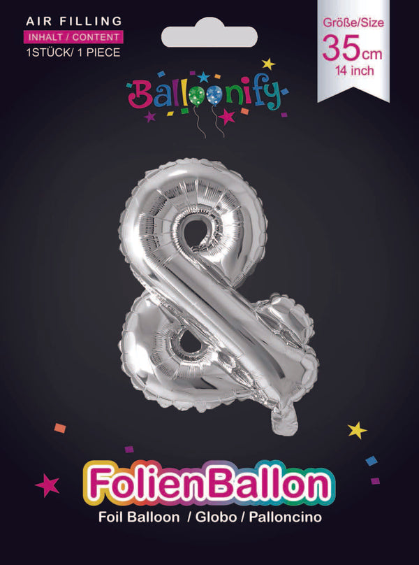 Folienballon Sonderzeichen & in Silber, 35 cm