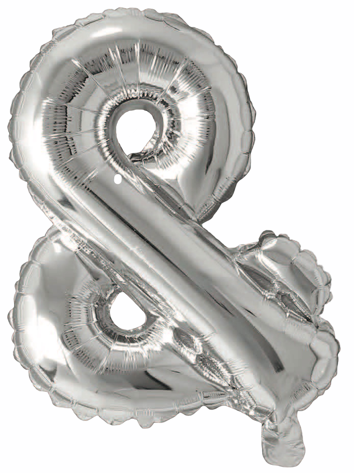 Folienballon Sonderzeichen & in Silber, 35 cm