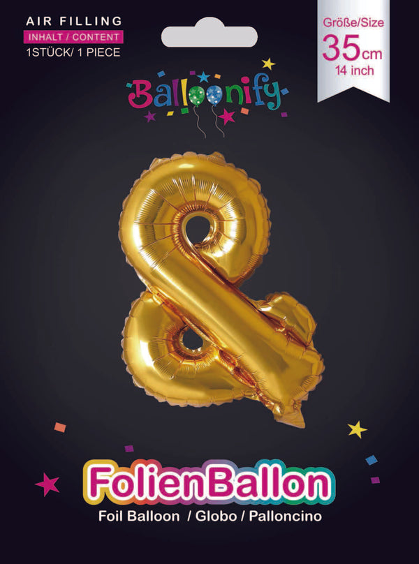 Folienballon Sonderzeichen & in Gold, 35 cm
