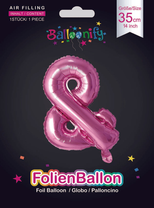 Folienballon Sonderzeichen & in Pink, 35 cm
