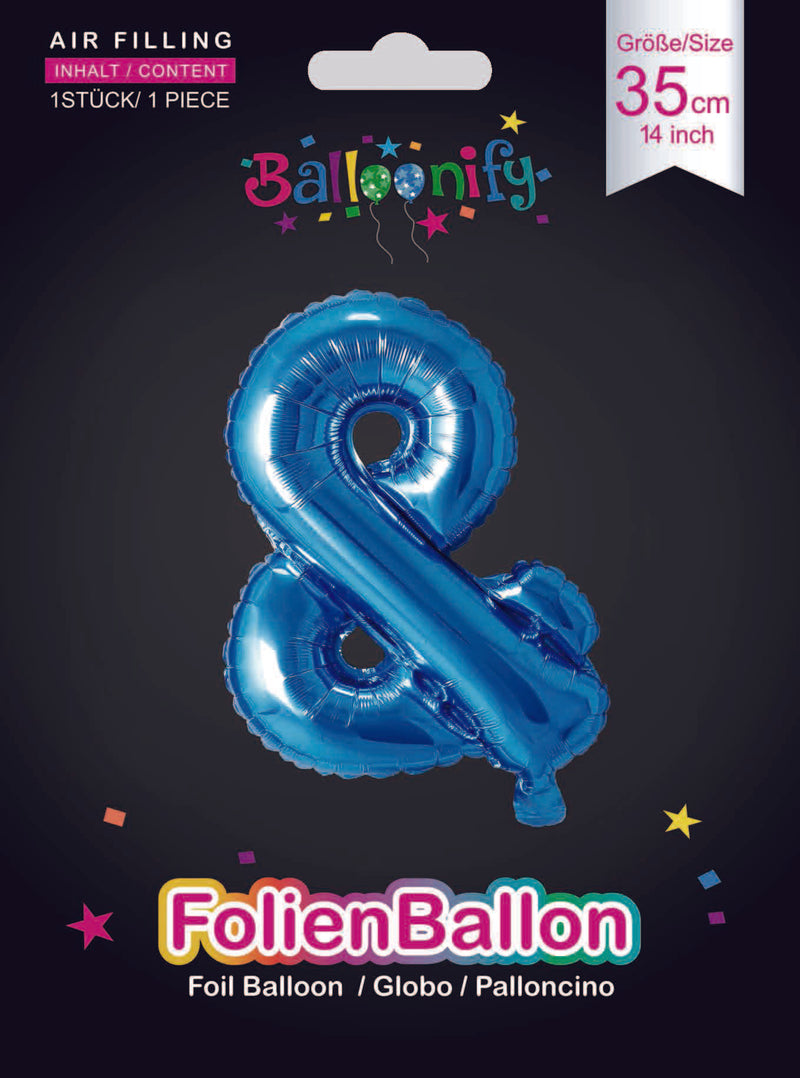 Folienballon Sonderzeichen & in Blau, 35 cm