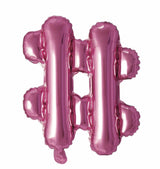 Folienballon Sonderzeichen # in Pink, 35 cm
