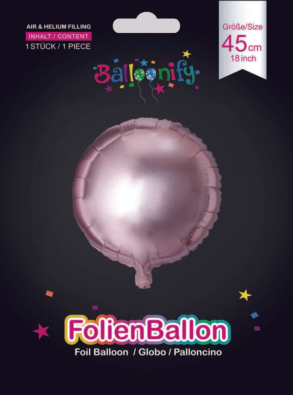 Folienballon Rund in Roségold, 45cm