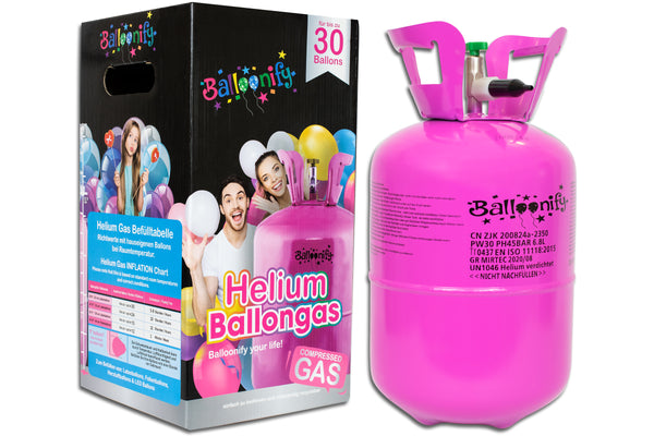 Helium Ballongas für bis zu 30 Luftballons, Einwegflasche