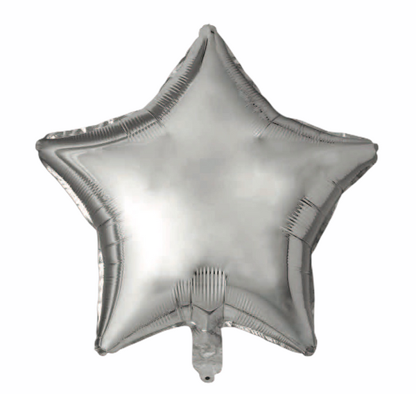 Folienballon Stern in Silber, 45cm