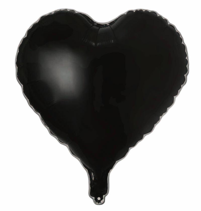 Folienballon Herz in Schwarz, 45cm