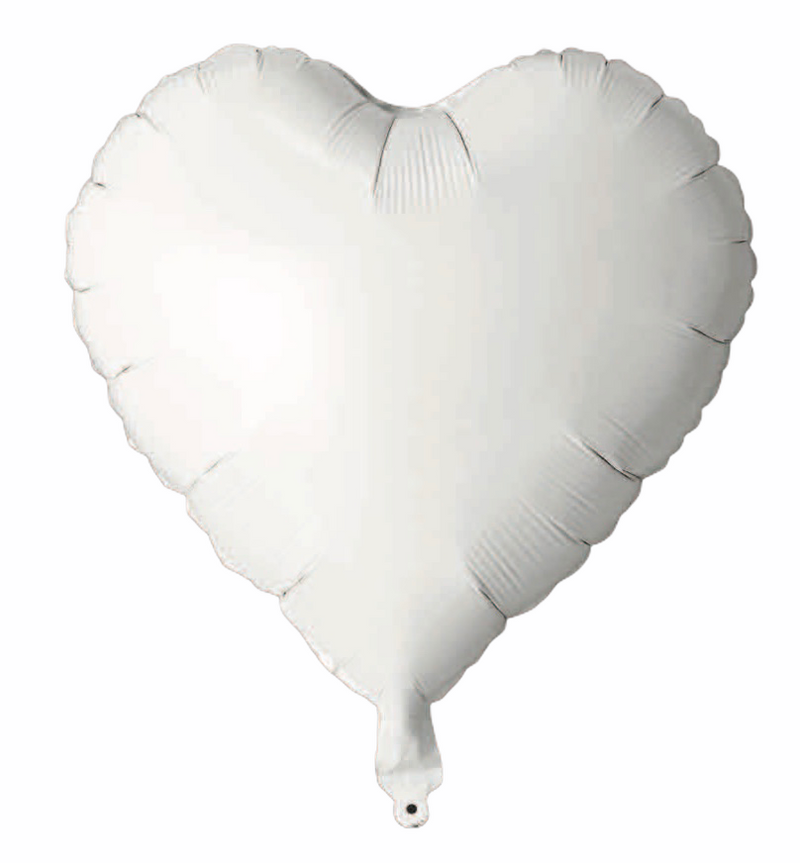 Folienballon Herz in Weiß, 45cm