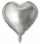 Folienballon Herz in Silber, 45cm