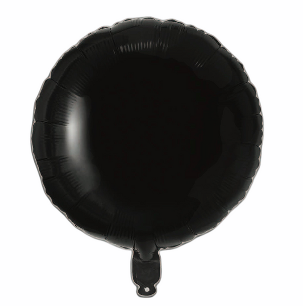 Folienballon Rund in Schwarz, 45cm